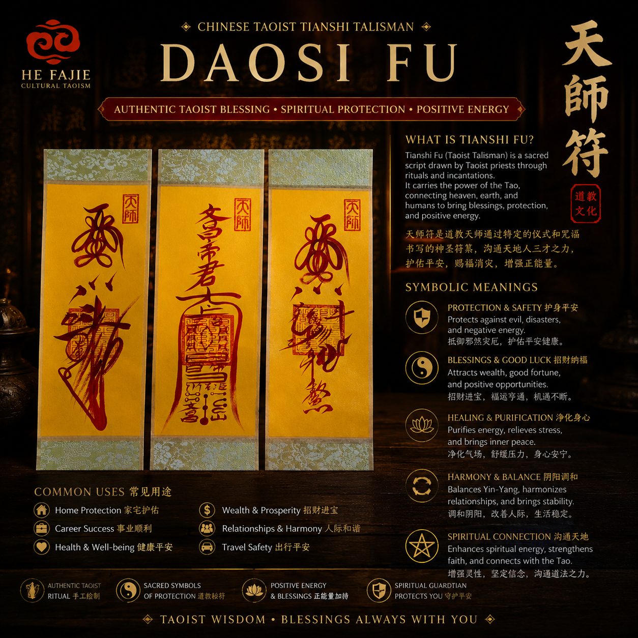 Traditional hand-drawn talismans, custom-made for various effects, cinnabar hand-drawn Kui Star pointing at the dipper — image 3