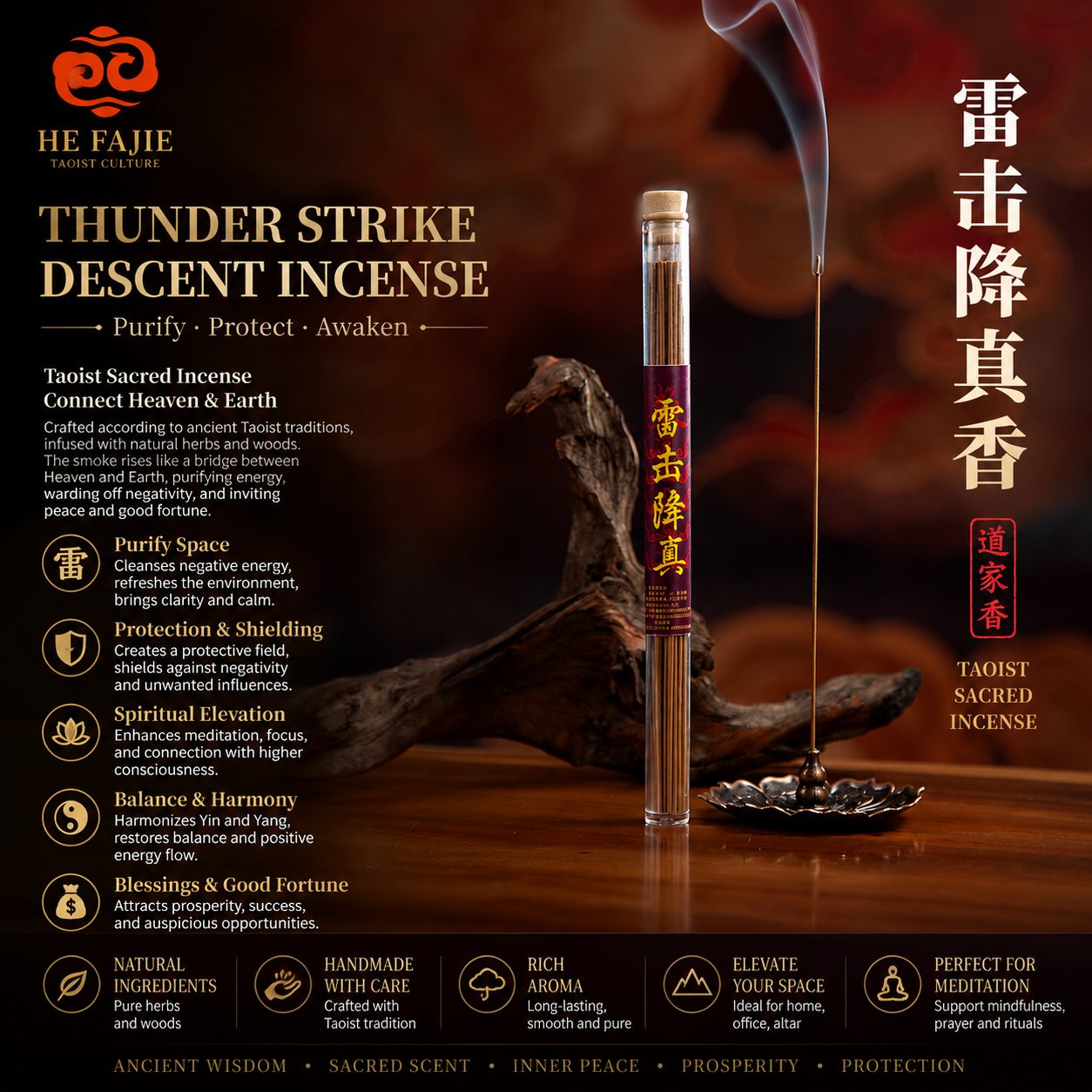 Natural Daoist Jiangzhen Incense Sticks — image 2