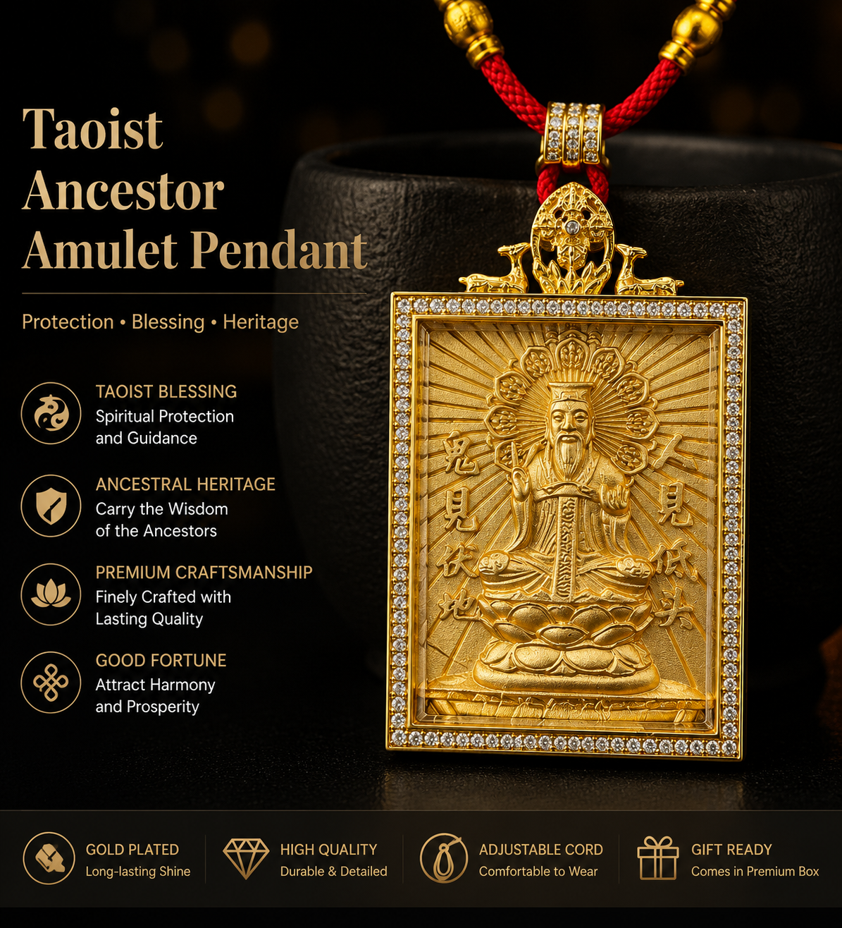 Taoist Ancestor Amulet Pendant — 4